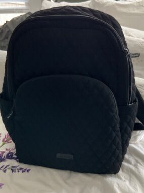Vera Bradley Large Quilted Black Backpack - Stylish Everyday Bag